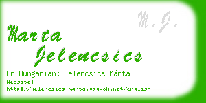 marta jelencsics business card